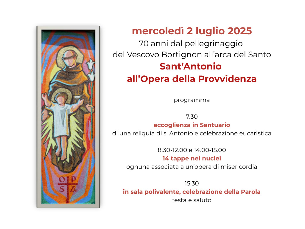 Featured image for “All’OPSA il 2 luglio la “Peregrinatio” di sant’Antonio”